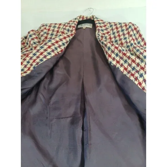 Ted Lapidus Paris Vintage Haute Couture 1970 Houndstooth Women Blazer Jacket M - Picture 6 of 16